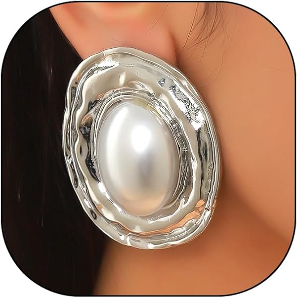 Amazon.com: Xerling Large Pearl Stud Earring for Women